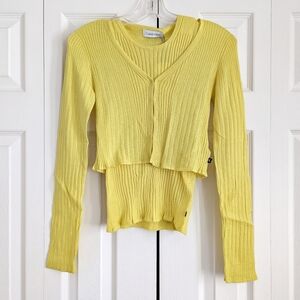 Calvin Klein | Ribbed Cardigan & Sleeveless Top Set